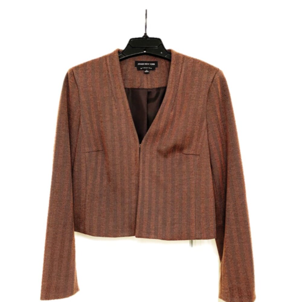 Jones New York Cropped Blazer, Carmel Brown, Size 6